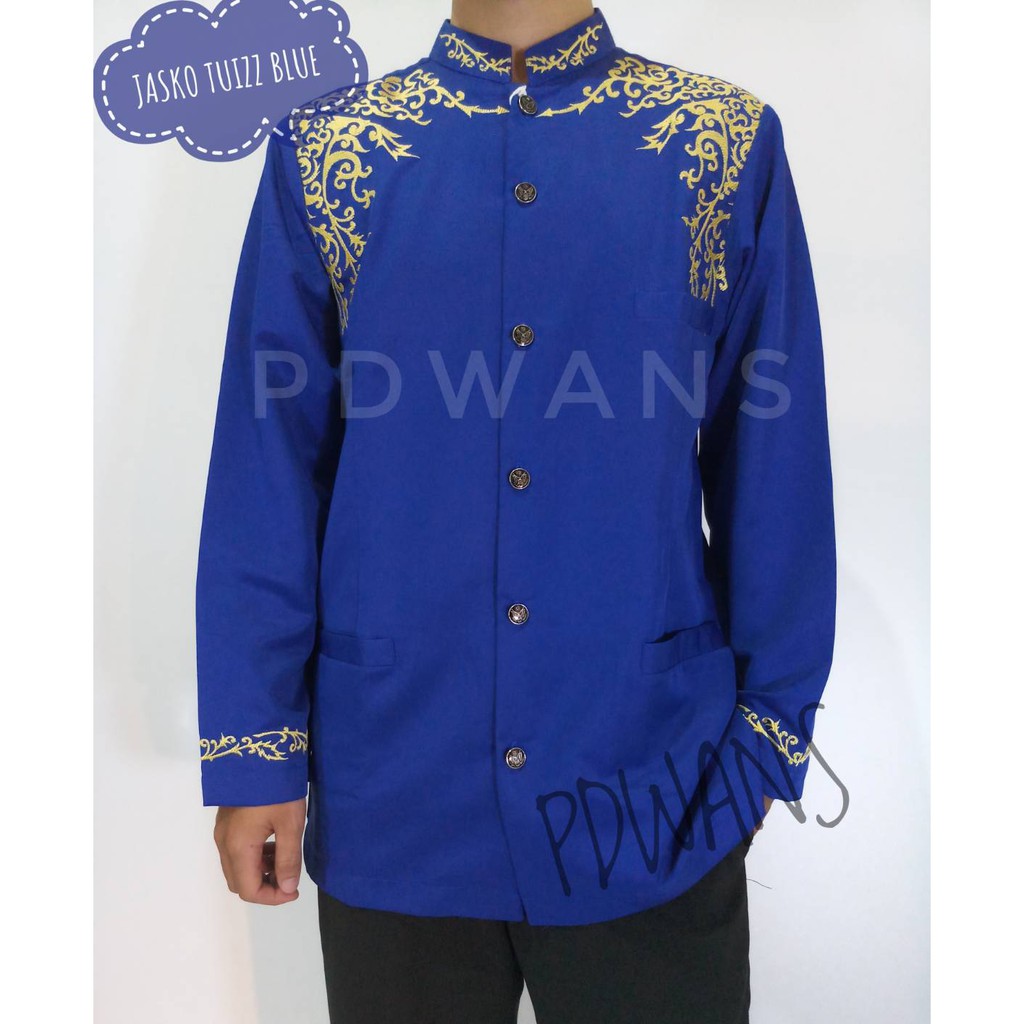 JASKO JAS KOKO BIRU JASKO TUIZZ BLUE Baju Jas Koko JASKOKO Muslim Bordir PREMIUM