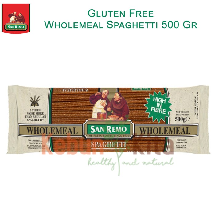 

PASTA-ANEKA- SAN REMO WHOLEMEAL SPAGHETTI 500 GR -ANEKA-PASTA.