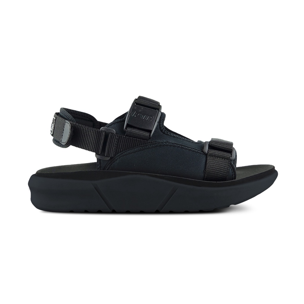 HIMA FULL BLACK ORIGINAL x FOOTSTEP Sandal Casual Hitam Polos Pria Sendal Gunung Kasual Jalan Santai Harian Main Hangout Lebaran Fashion Distro Traveling Outdoor Premium Travelling Footwear Tali 2 Strap Big Size Jumbo Ukuran Besar 44 Keren Terbaru Branded