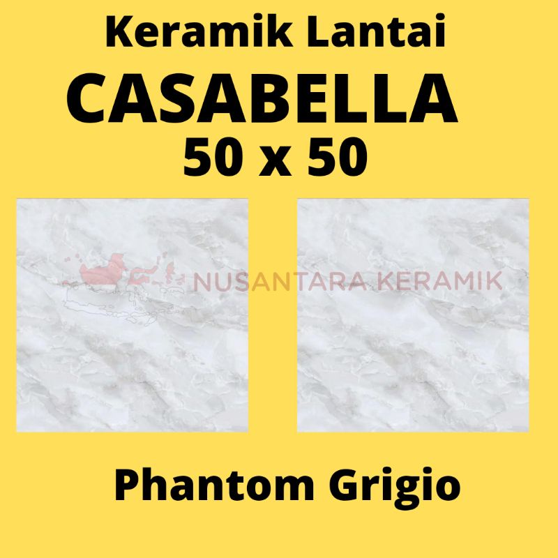 Keramik Lantai Casabella Glossy Uk.50x50 Phantom Grigio