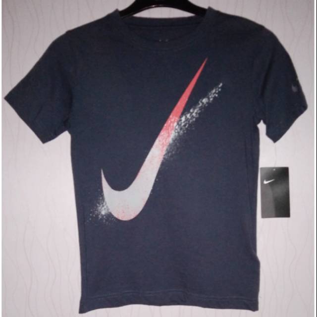 Original 100 % Kaos Anak T-shirt Nike Tee Cotton Navy