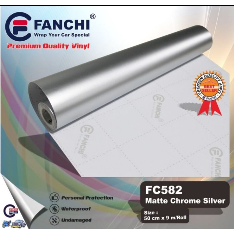 Sticker Fanchi FC582 Matte Chrome Silver Metallic Metalik Doff Premium Wrap