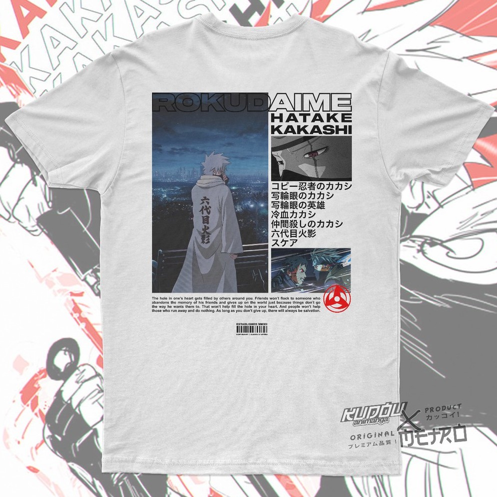 Kaos Rokudaime Kakashi Anime manga Naruto Premium Unisex