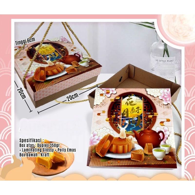 Box dus mooncake kotak kue bulan 125-150gram terbaru (5pcs)