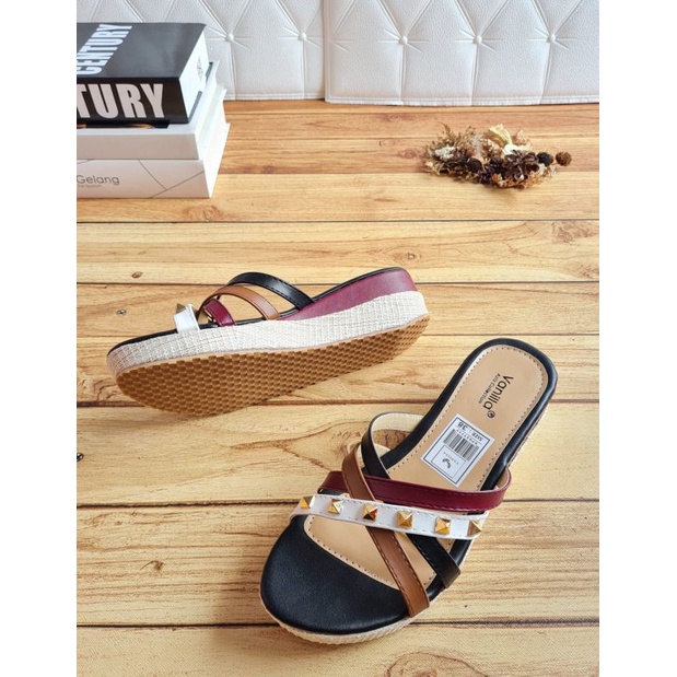 ABBUSHOES PH 20 sendal wedges silang stut sol karet  imilone 5cm