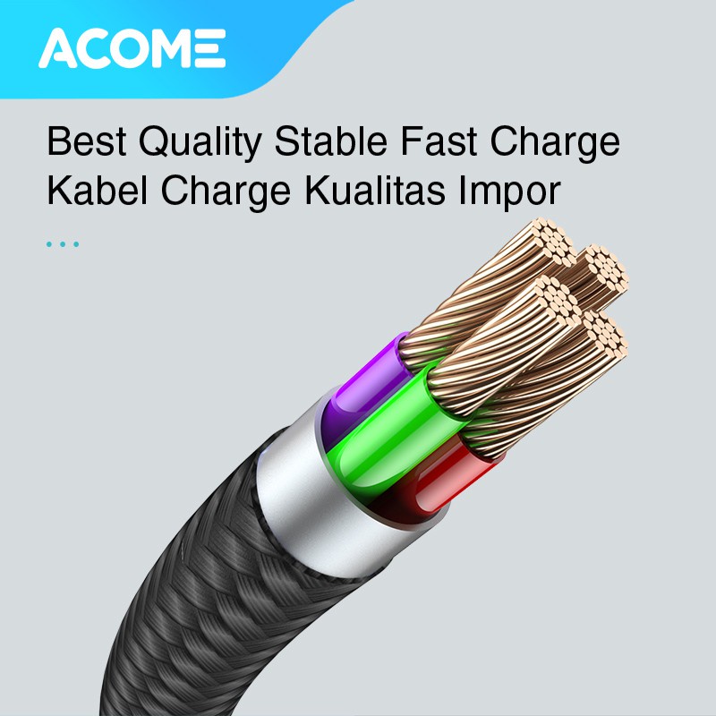 ACOME KABEL DATA STRONG MAGNETIC FAST CHARGING 2.4A 100CM GARANSI 1 TAHUN AXM-010