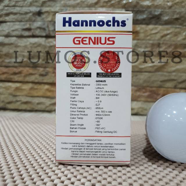 Lampu LED AC/DC Hannochs 8 Watt GENIUS