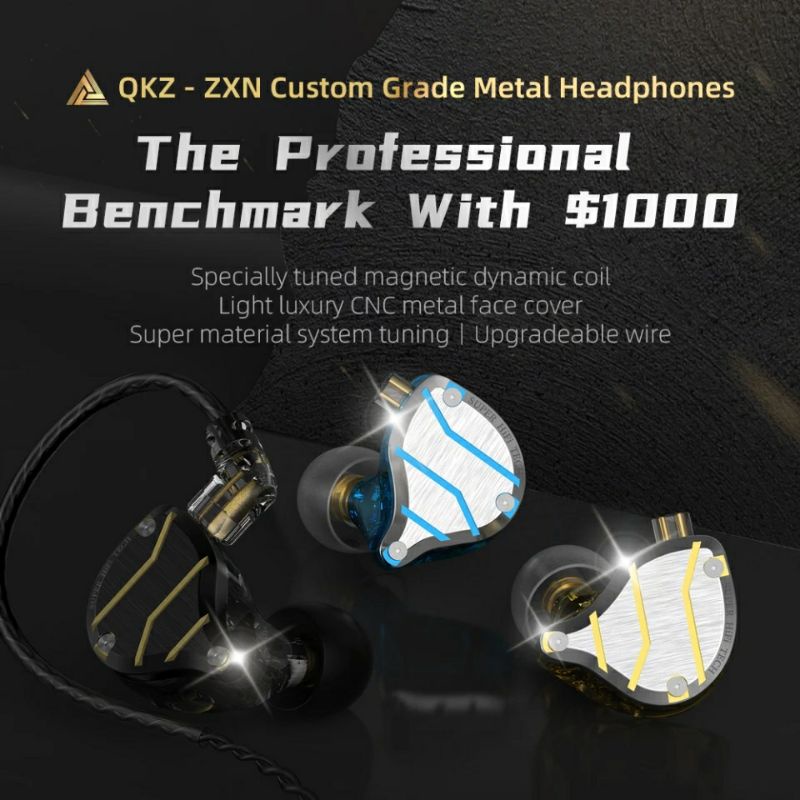QKZ ZXN with Mic Basshead Hifi In Ear Earphone CNC High Quality Alt CCA C10 Pro C12 KZ ZS10 Pro ZSX EDX ZSN Pro-3