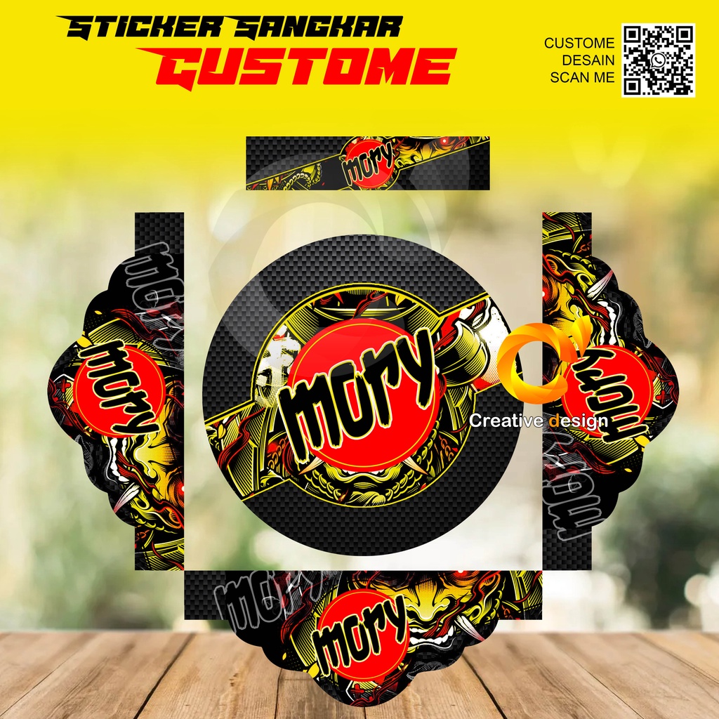 STICKER SANGKAR TEBOK LOVEBIRD MOTIF MORY