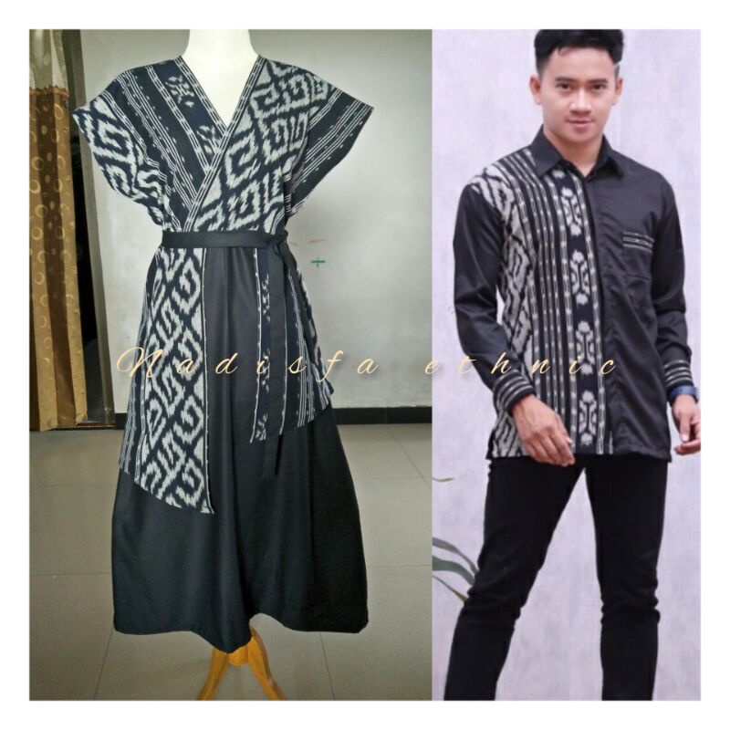 ready stok baju couple series dress ayamia tunik tenun kemeja panjang tenun etnik baju dress tenun s