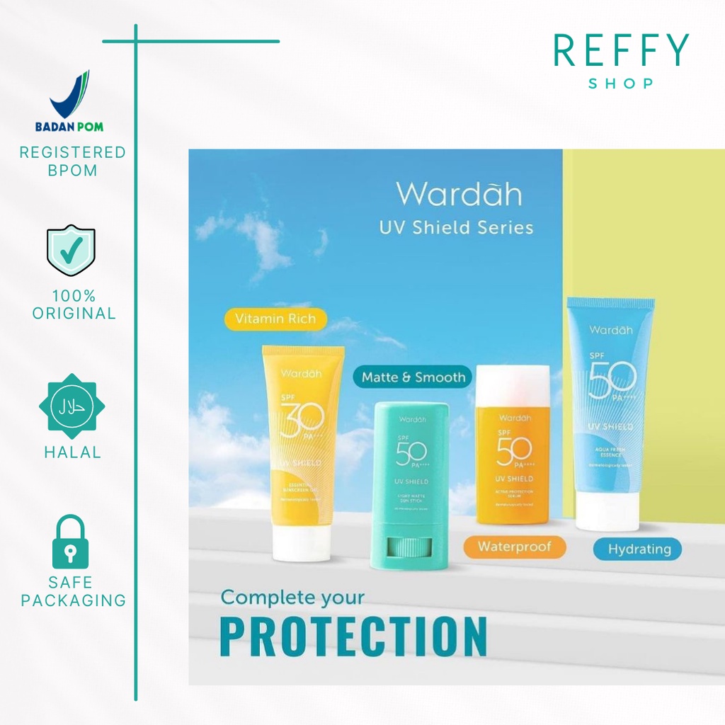 WARDAH UV SHIELD SUNSCREEN GEL SPF30 ,SPF 50 PA+++ | Aqua Fresh Essence | Active Protection Serum | 