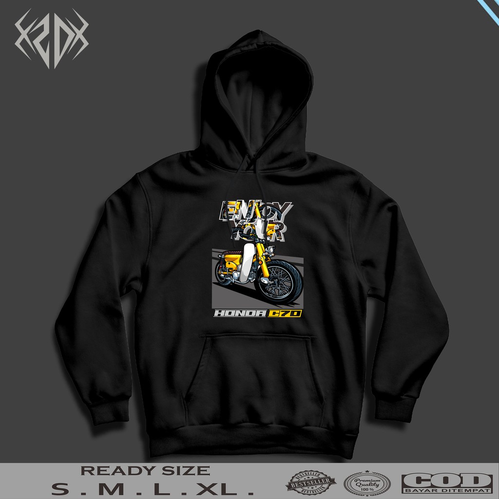 JAKET HODDIE HONDA C70 ENJOY YOUR HONDA C70 / HODDIE PRIA / JAKET PRIA / JAKET KEKINIAN /