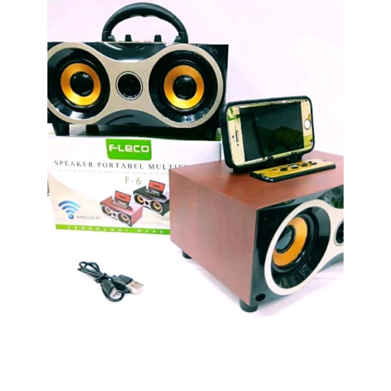 Speaker F 6 Bluetooth new FM Radio USB Suara super bass model elegan