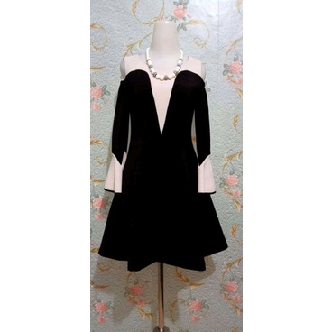 Korea Black White Dress