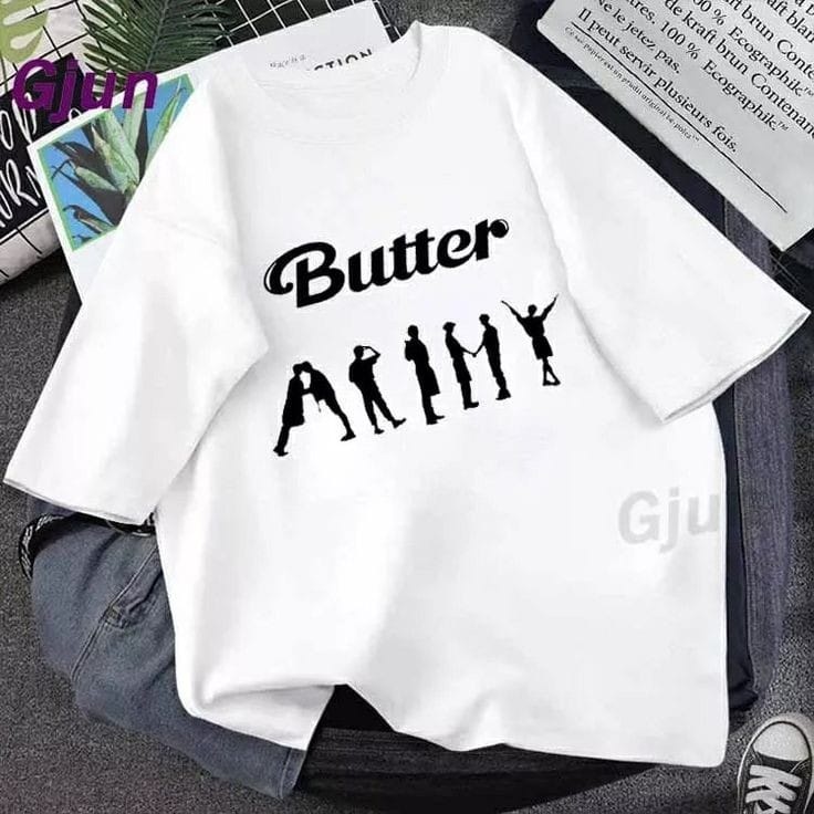 MYSTIQUE.ID-BAJU KAOS BUTTER BTS T-SHIRT LUCU DAN AESTHETIC