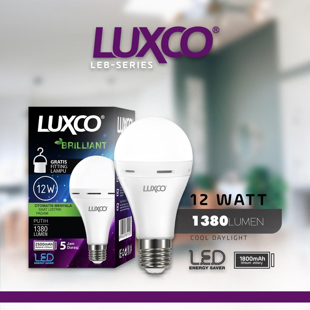 [COD] Lampu Emergency Led MERK LUXCO ORIGINAL IMPORT BER SNI ! Magic AC/DC Nyala Saat Mati Lampu 6w, 8w, 10w, 12w, 15w FREE ONGKIR