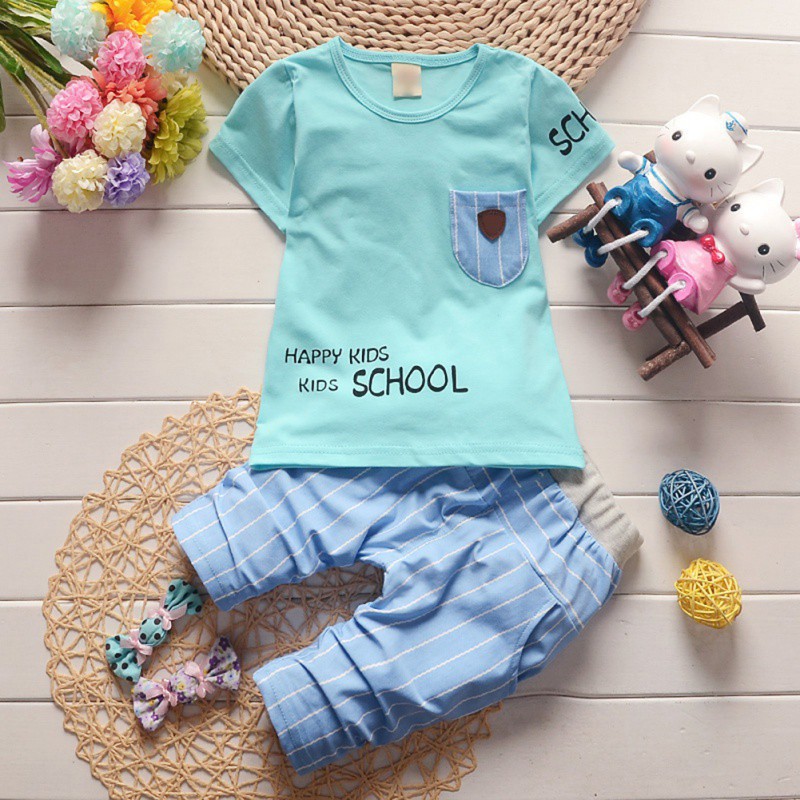 Fashion Anak Set 2Pcs Kaos T Shirt Lengan Pendek dan Fashion Anak Set 2Pcs Kaos T Shirt Lengan Pendek dan