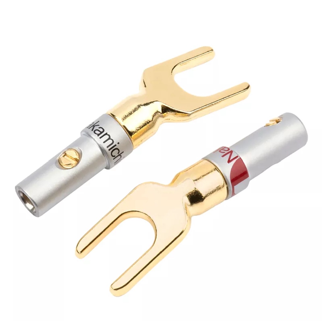 Banana Speaker U Fork Y Splade Copper Gold Plated Nakamichi 2 pcs