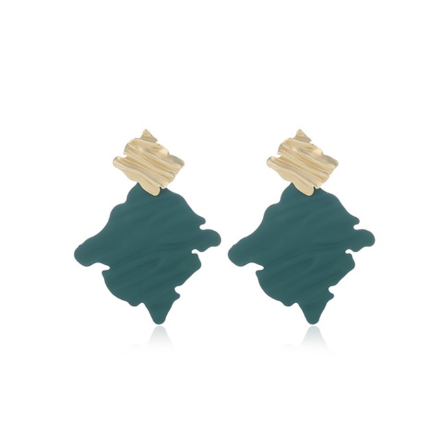 LRC Anting Tusuk Fashion Contrast Irregular Geometric Square Stud Earrings A60567