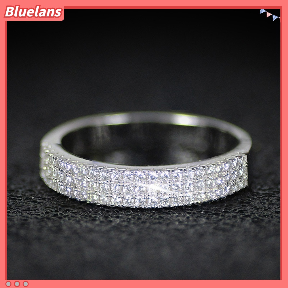 Cincin Multilayer Aksen Berlian Imitasi Untuk Wanita