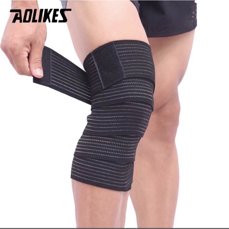 1516 AOLIKES LIGHT KNEE WRAP WRAPS SUPPORT PAD SLEEVE DEKER LUTUT KAKI