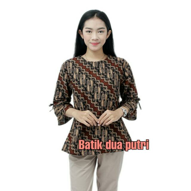 Batik Wanita Blouse Batik Wanita Atasan Jumbo S-M-L-XL-XXL-3L-4L-5L