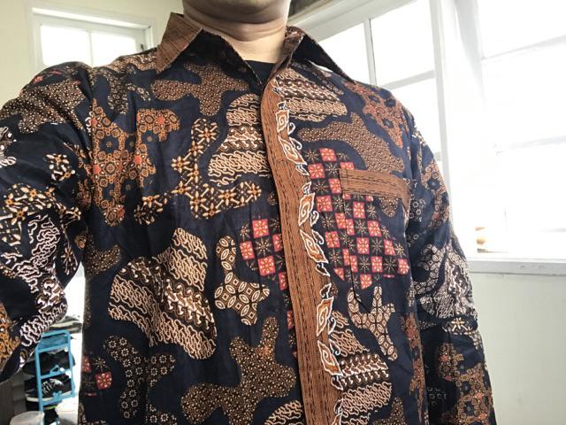Tey-17 Batik Pria Asj Sa Hrb026 Kenongo Kemeja Tosca Pendek Pekalongan Padi M L Xl Sogan Tulis ::