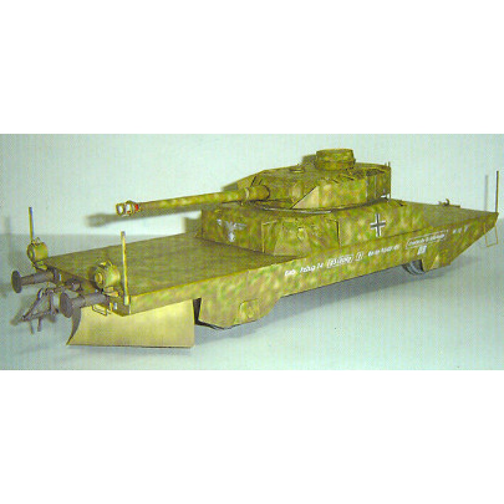 DIY Model Kertas Perang Dunia II Gerbong Kereta Meriam Jerman Panzer Jaegerwagen