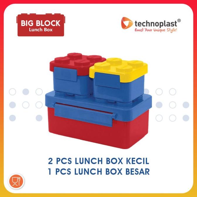 TECHNOPLAST BIG BLOCK LUNCH BOX SET/TEMPAT MAKAN SET BIG BLOCK + TAS