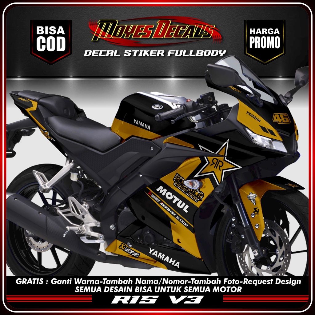 BISA COD Decal R15 V3/V2 Stiker R15 V3/V2 Decal Stiker R15 V3 Stiker Yamaha R15 V3 Stiker Fullbody Y