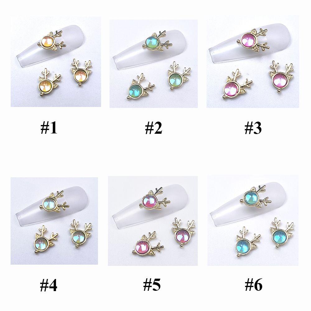 R-flower 10Pcs/pack Dekorasi Nail Art Sparkling Nail Beauty Tanduk Aksesoris Kuku