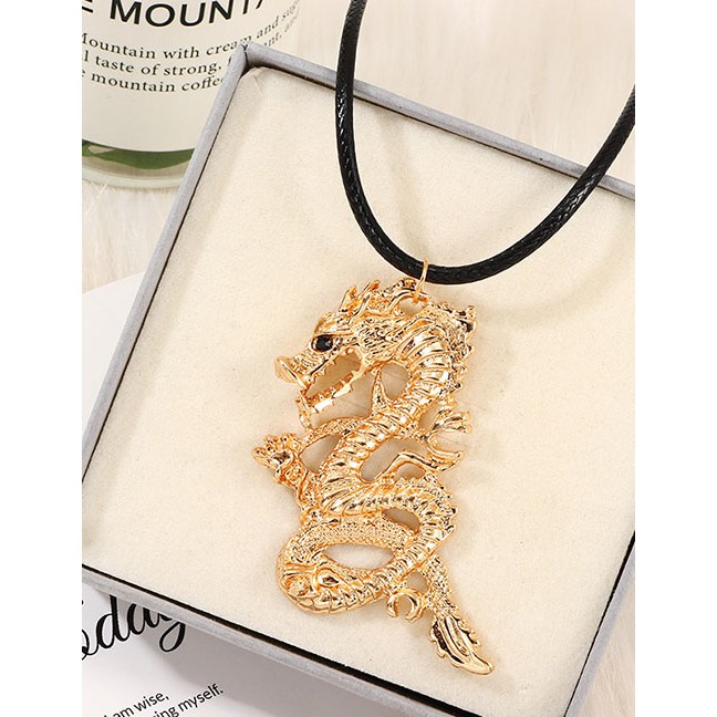 LRC Kalung Fashion Golden Zodiac Dragon Necklace D66102