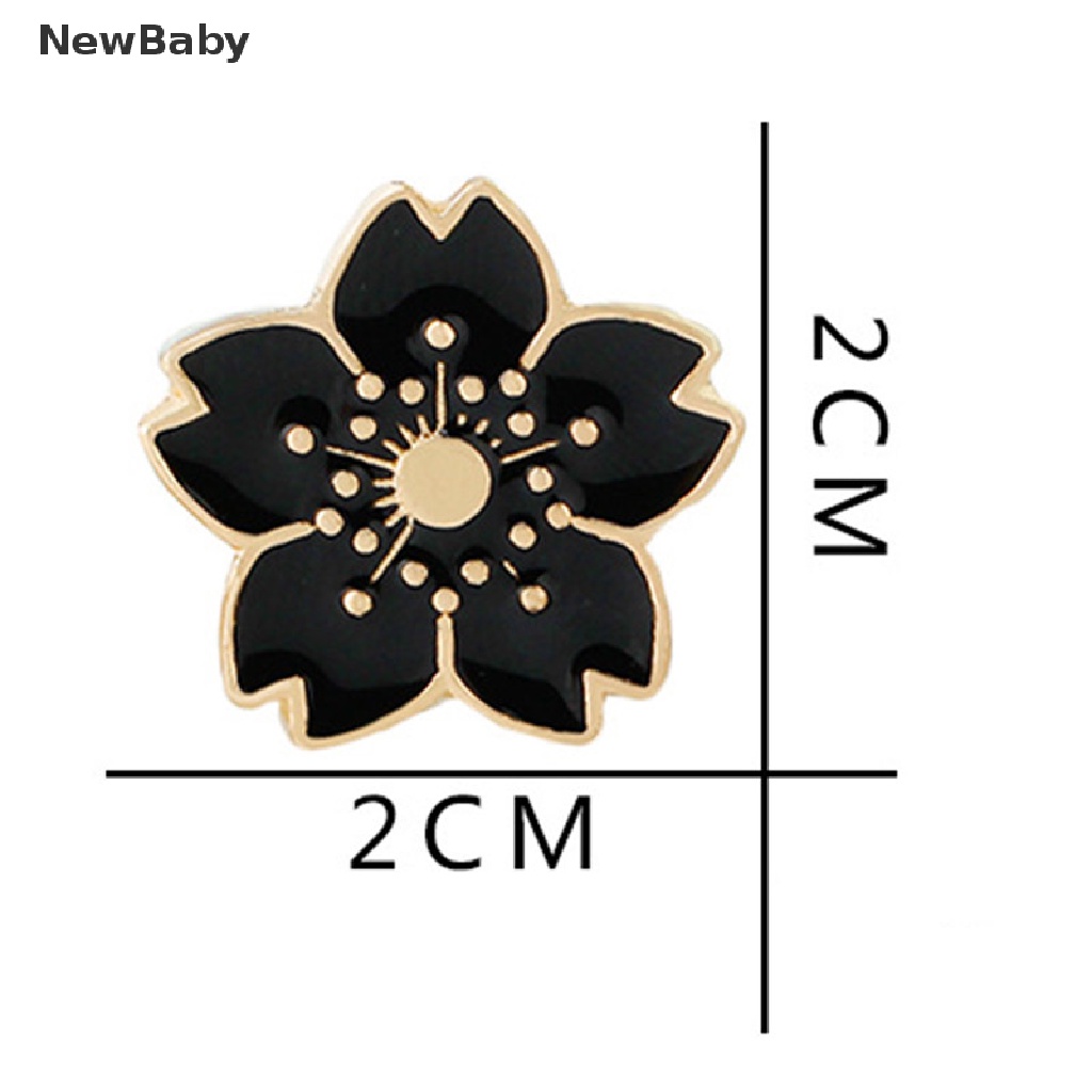 5pcs Bros Pin Enamel Bentuk Bunga Untuk Wanita