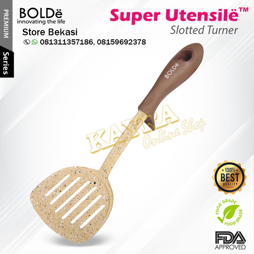 Bolde Spatula Lubang Sutil Sodet Super Utensil Anti Gores Anti Lengket