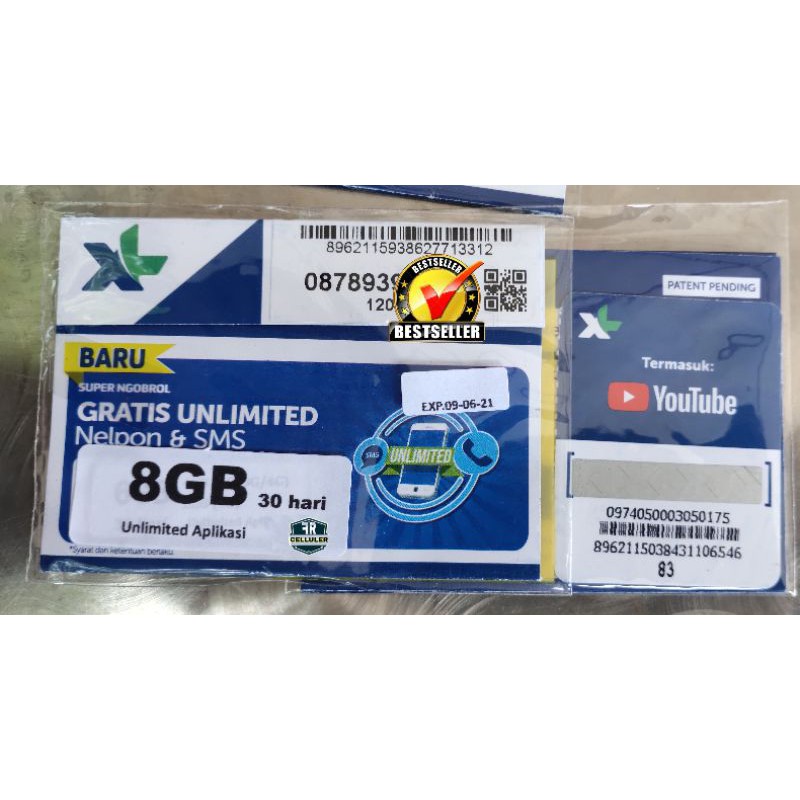KARTU PERDANA XL + Voucher Combo Lite