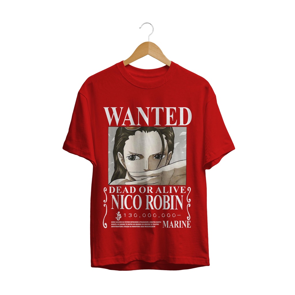 T-SHIRT BAJU ANIME ONE PIECE WANTED NICO ROBIN