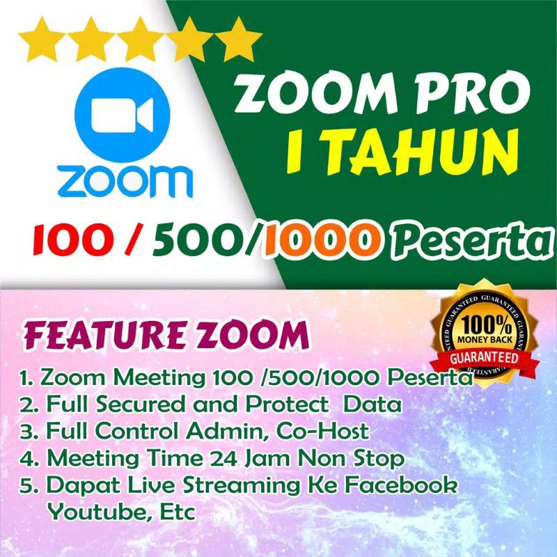 Zoom 1 Tahun Zoom Pro Meeting Premium Upgrade Perpanjang Aktivasi Lisensi 100 500 1000 Lisensi Legal Indonesia