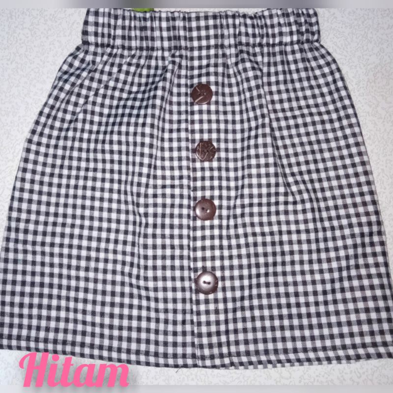 rok YAya pendek/motif kotak kotak anak 1-8 tahun