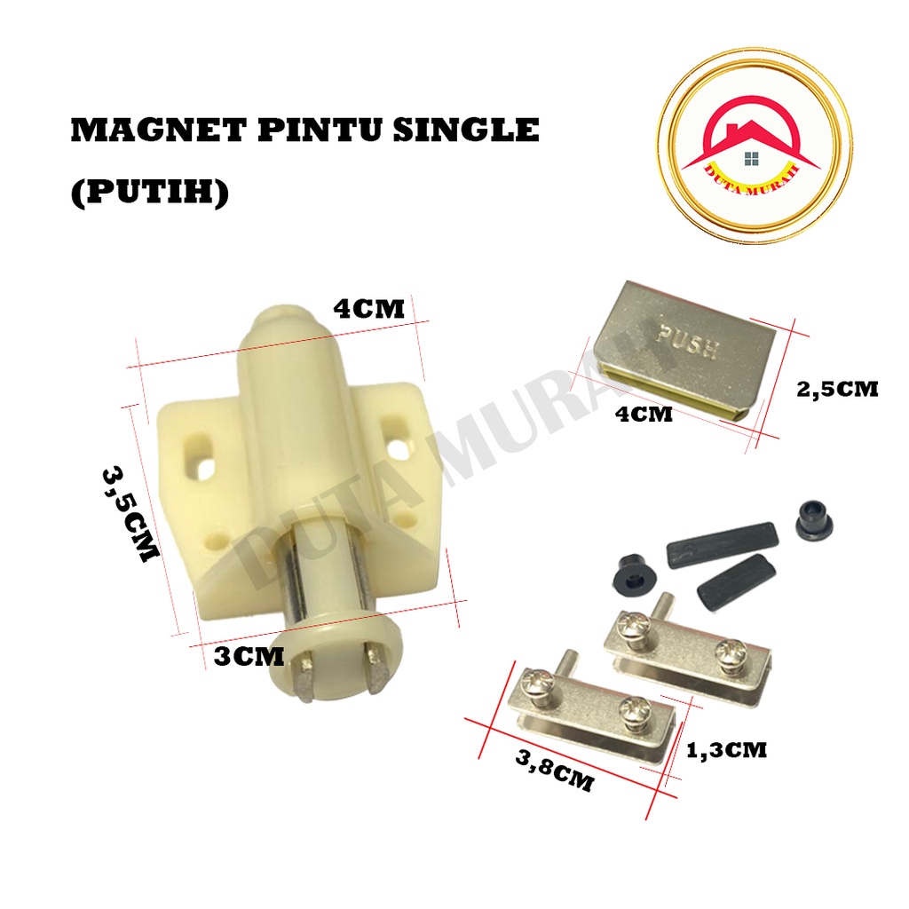 Engsel Kaca Jepit / Magnet Singel Push Open Pintu Kaca