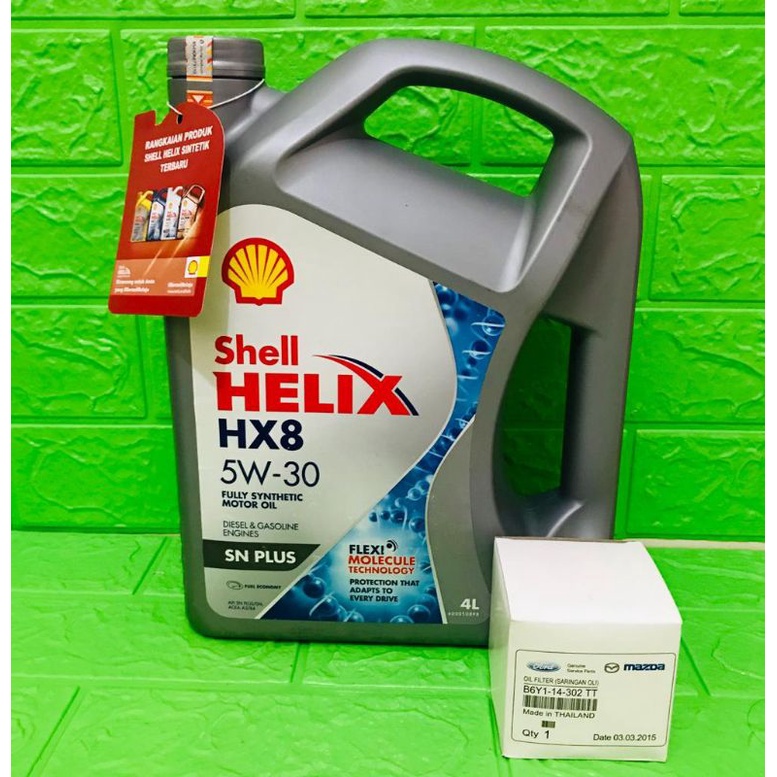 Oli Shell helix HX8 5W-30 4Liter / paket filter oli Mazda cx5 cx7 cx9 biante