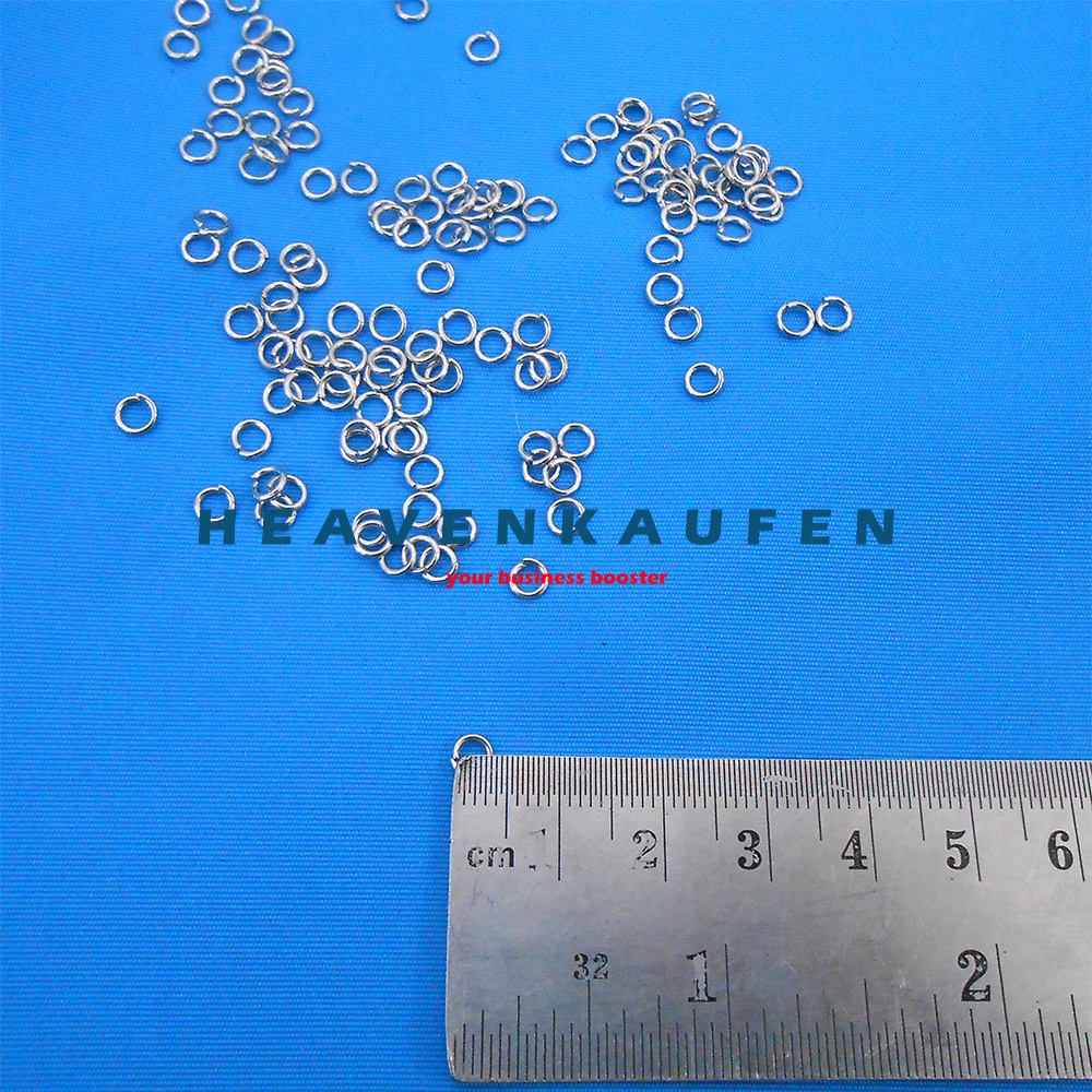 Ring Bulat Tipis Sangat Kecil Diameter Lubang 2,5 mm Nikel Silver Per Pack isi 144 pcs Untuk Craft DIY Dll