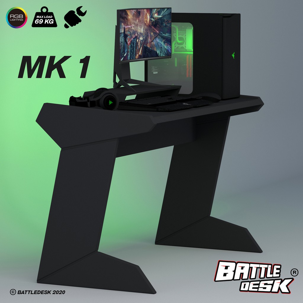 Battledesk MK 1 Meja Komputer  Gaming PC Desk RGB murah  