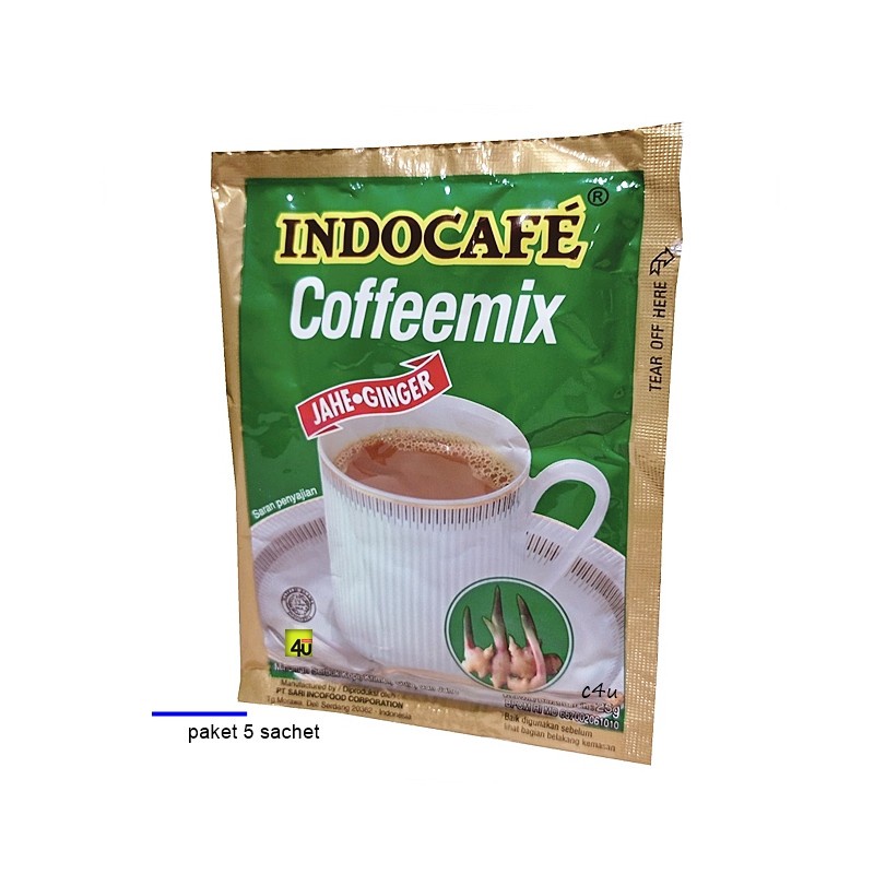 

5PCS Indocafe Coffeemix Jahe Ginger Kopi Bubuk 5pcs - 25gr