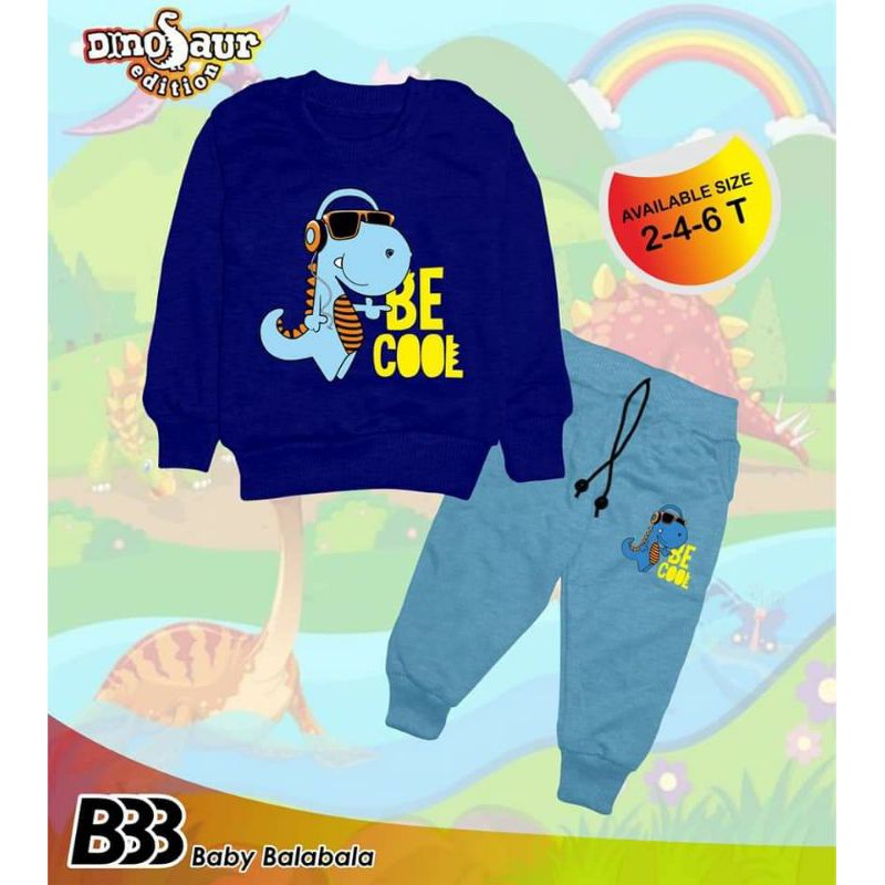 Setelan Sweter Jogger Dino