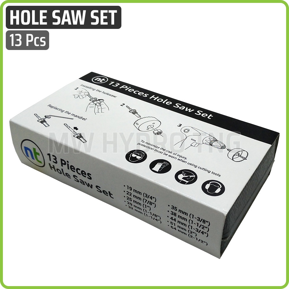 13 pcs Hole Saw Set / Mata Bor Pelubang Hidroponik