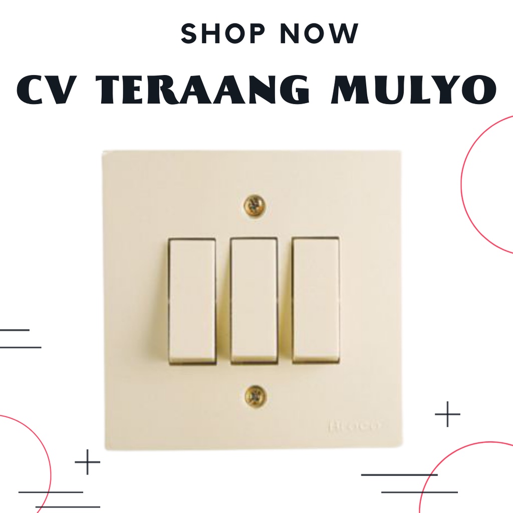 SAKLAR 3 GANG/TRIPLE TANAM INBOW CREAM BROCO 6613