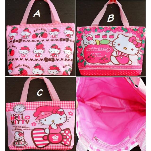 

Tas hellokitty bahan kanvas nilon size 39 x 9,5 x 34 cm