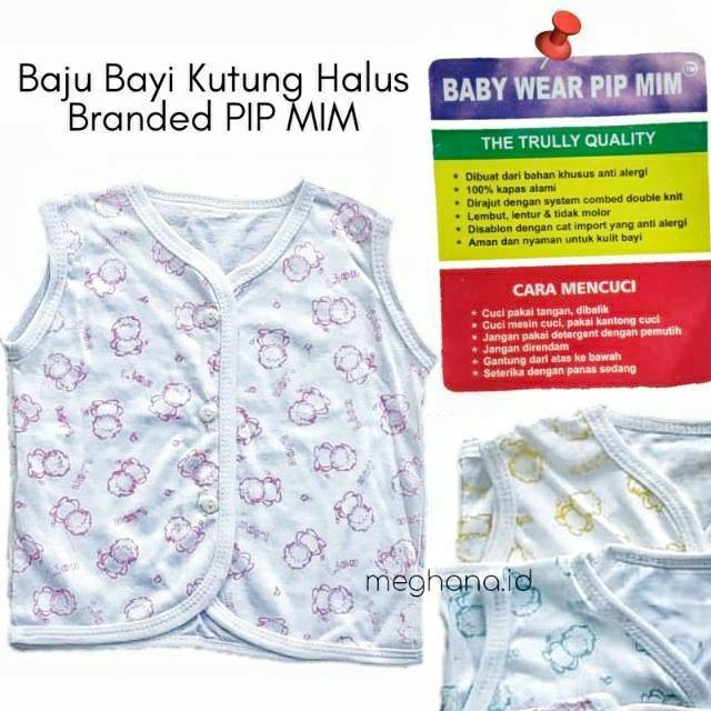 Kutung Baju Bayi Singlet New Born merk PIP MIM kualitas SNI halus lembut nyaman murah