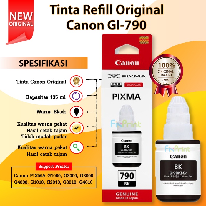 Tinta Printer G Series G1010 G2010 G3010 G4010 G1000 G2000 G3000 GI-790 Original