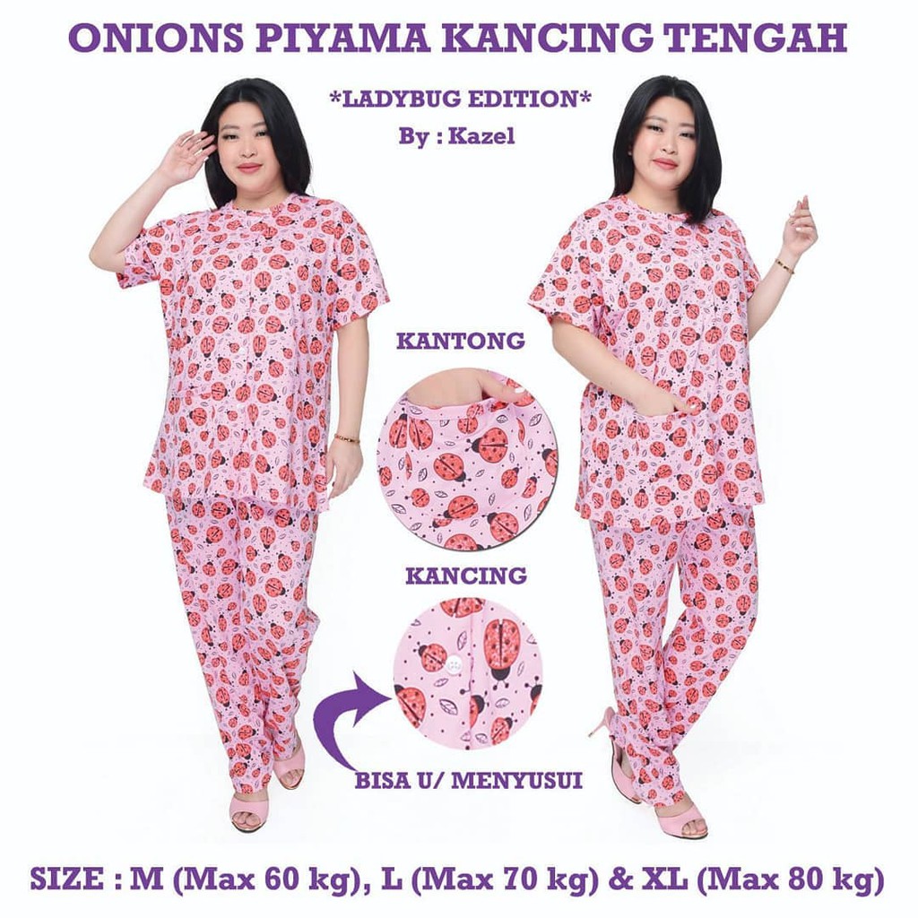 Onions Piyama Kancing Tengah - Ladybug Edition